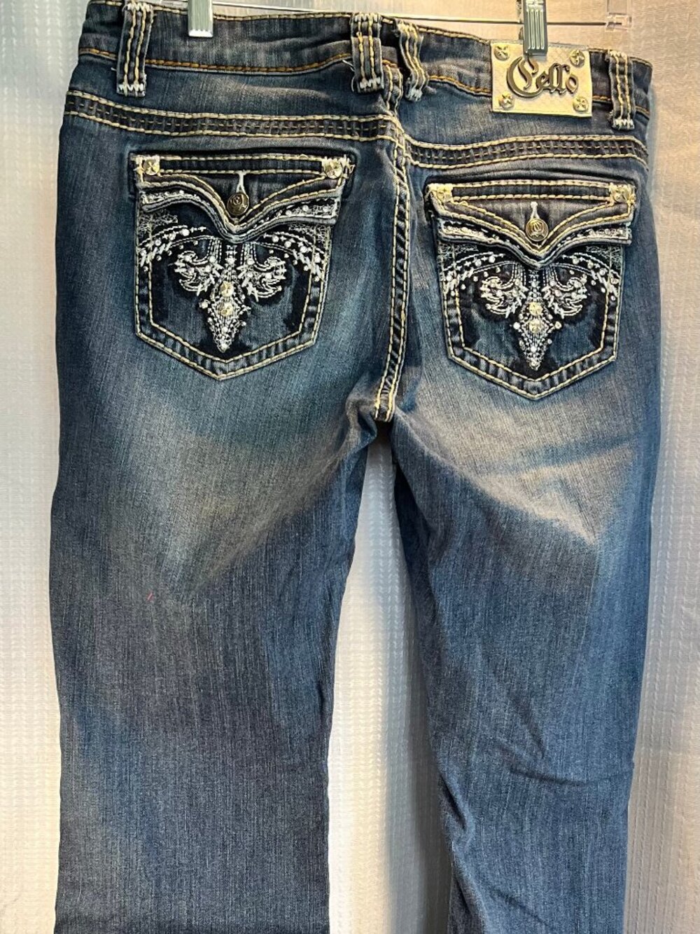 Vintage Cello Y2K-Style Rhinestone Embellished Bootcut Jeans size 14